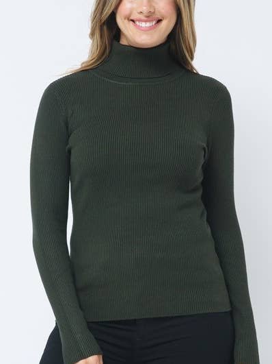 Pull col roulé côtelé à manches longues pour la vente par Newself Collection