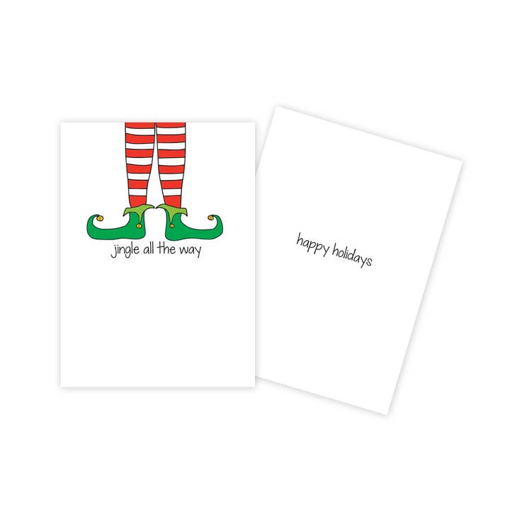 Elf Shoes Christmas Card for wholesale by Sun Day Greetings
