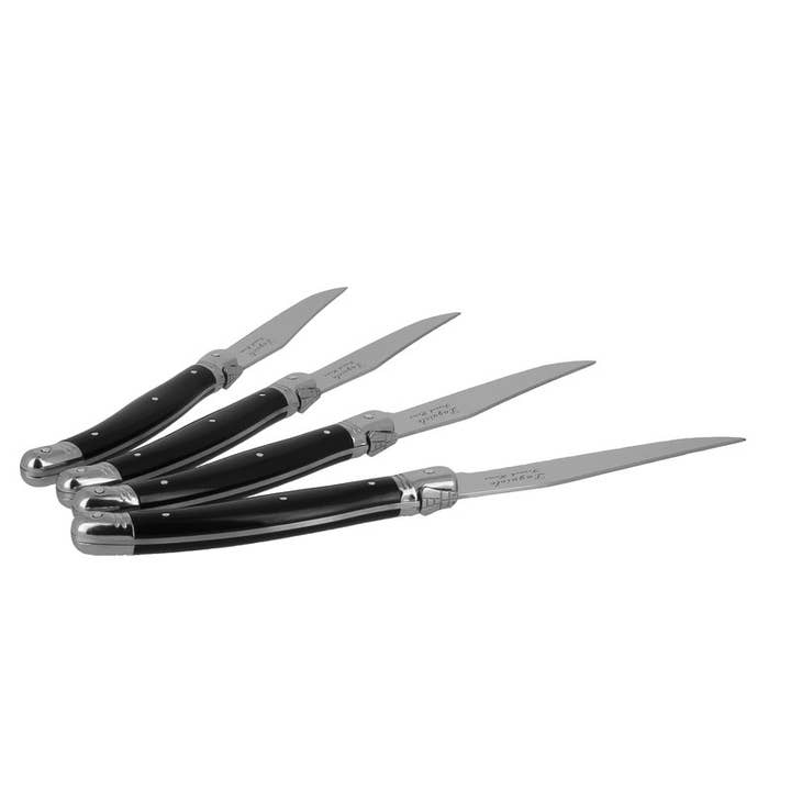 French Home - Wholesale Knife Set - French Home Laguiole Steak Knives, Set of 4, Black