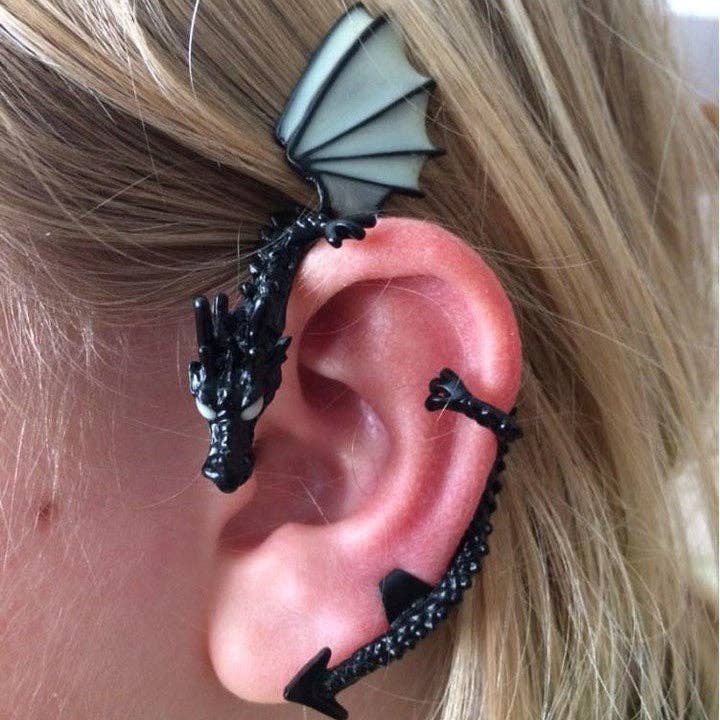 Ashlen - Wholesale Cuff/Wrap Earrings - GLOW IN THE DARK DRAGON EAR CUFF0