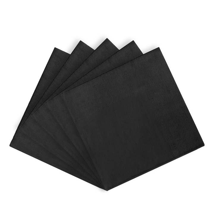 Black Paper Beverage Napkins - 50 Ct. for wholesale on Faire