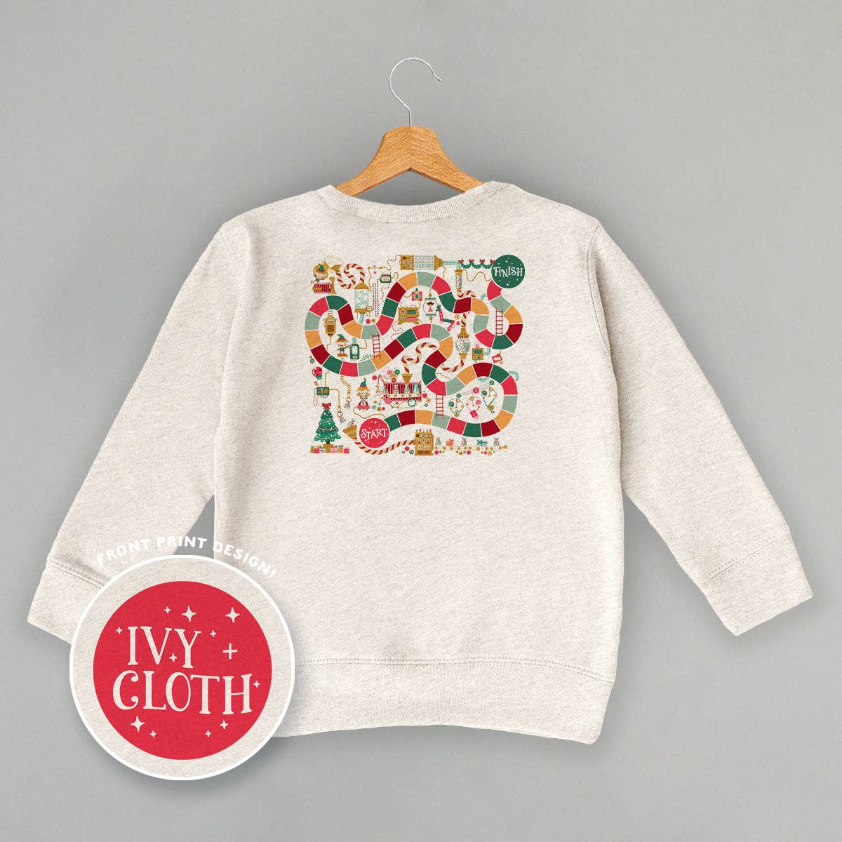Ivy + Cloth - Wholesale Screen Printed T-Shirt - Kids - Holiday Board Game Doodle (Kids Back Print)0
