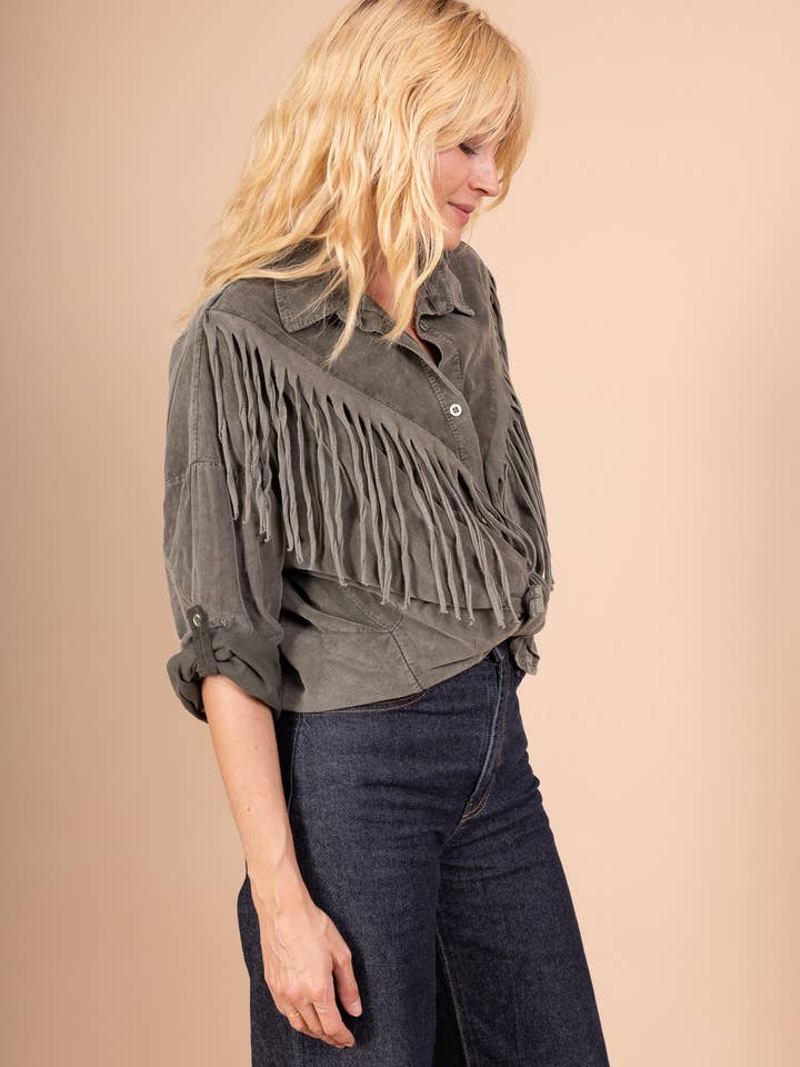 Pépouz' Paris - Wholesale Button Down Shirt - Women's - Western-style fringed shirt PC254913