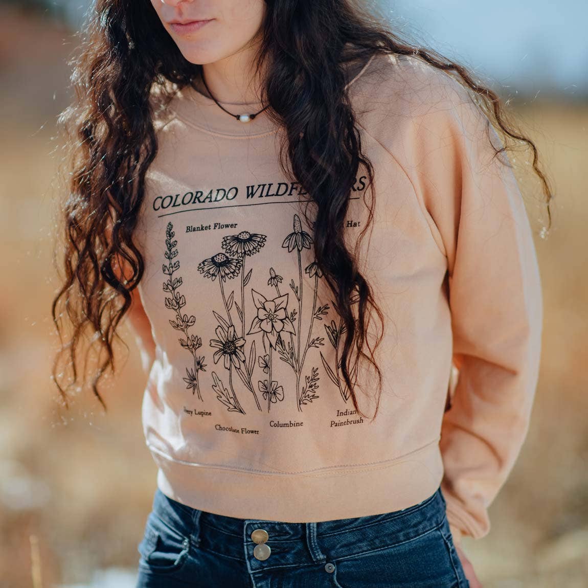 Akinz - Venta al por mayor Sudadera estampada - Mujer - Sudadera corta con flores silvestres de Colorado1