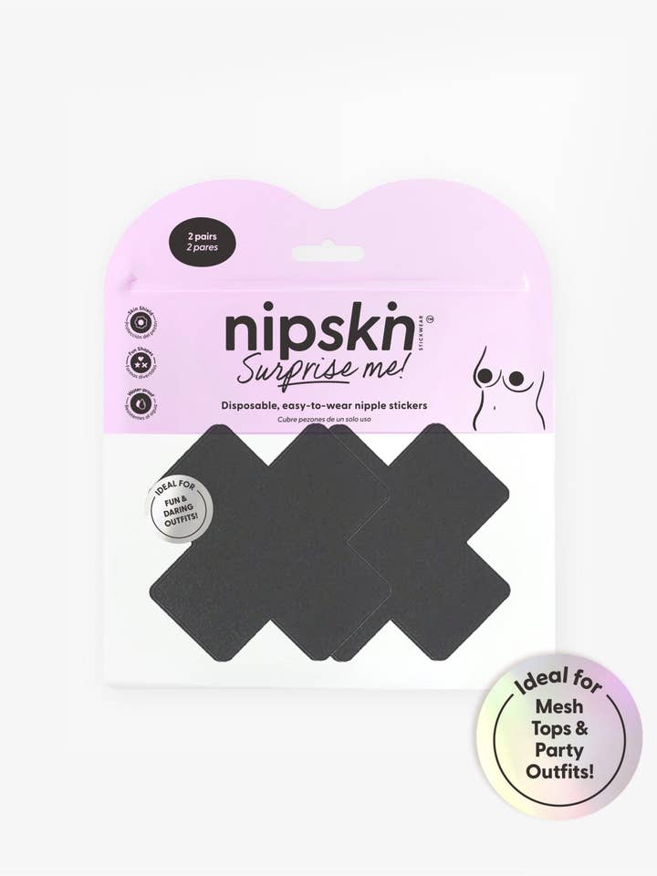 Nipskin Stickwear – Cobre-mamilos - Mulher por atacado – Surpreende-me - Autocolantes de cobertura de mamilos de uso único, 2 pares