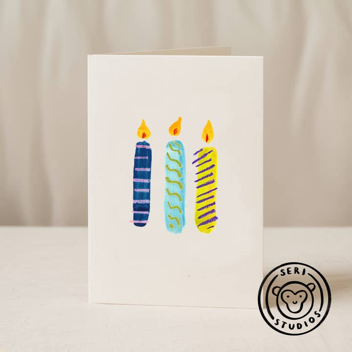 Birthday Candles 5x7/A6 card - Collab X SS for wholesale by Blue Iris Designs Co