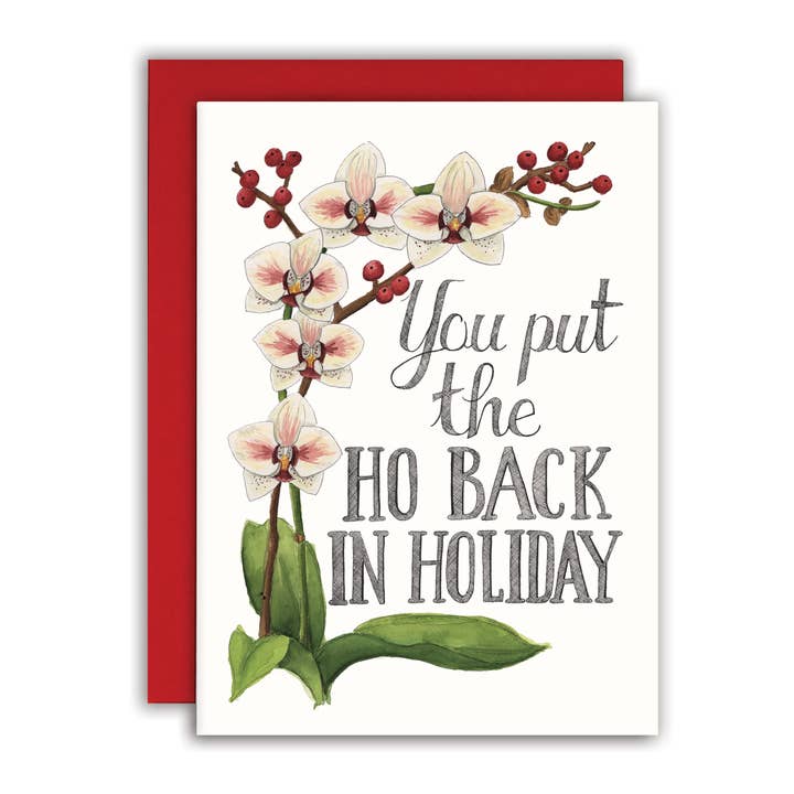 Vous mettez le Ho dans la carte de vacances pour la vente par Naughty Florals
