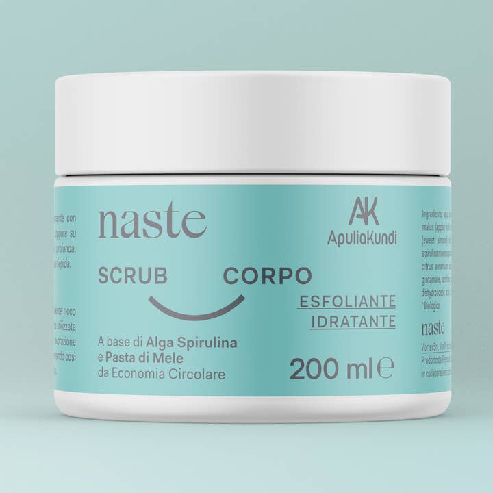 Körperpeeling auf Basis von Apfelpaste und Spirulina-Algen, 200 ml für den Großhandel von ApuliaKundi Spirulina K