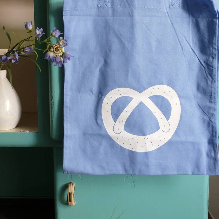 Saco de pano com motivo de pretzel azul-céu por atacado de Wonder Of Today