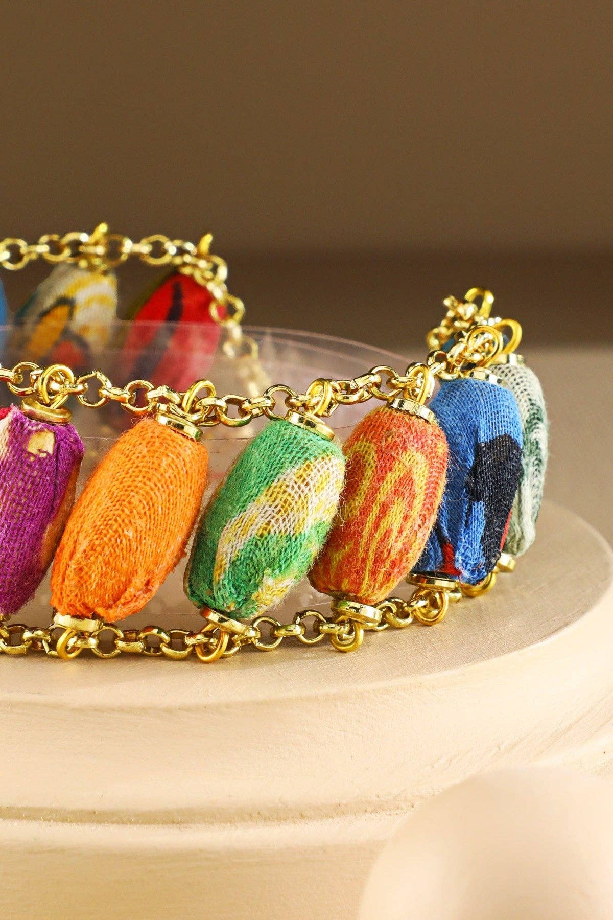 MULTI MUL  Handmade Fabric Beaded Bracelet for wholesale on Faire1