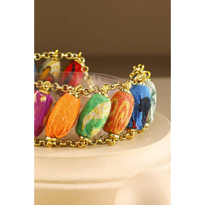 MULTI MUL Handmade Fabric Beaded Bracelet for wholesale on Faire1