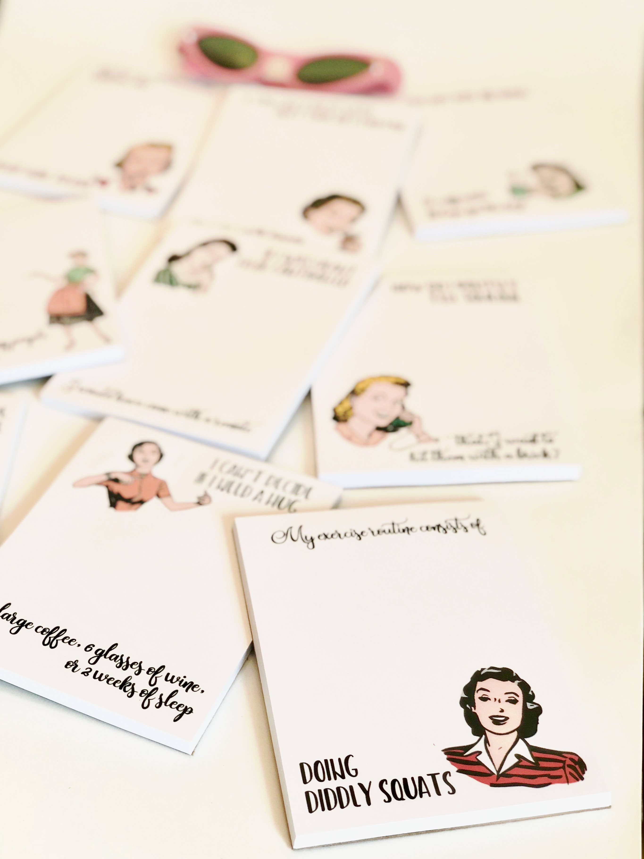 The Mad Padder - Wholesale Notepad - Witty Women Notepad - Diddly Squats - Exercise Sarcasm Notes1