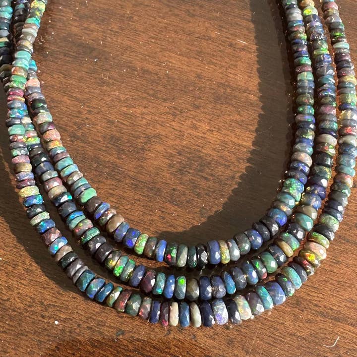 Anokhi Green | Handmade Gemstone Jewelry - Wholesale Beaded/pearl necklace - Opal Necklace | Black Ethiopian Opal | Natural Gemstones2