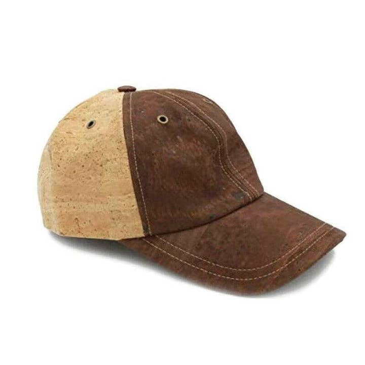 Cork Baseball Cap and Vegan Leather Cap in Natural & Brown for wholesale by Moddanio Cork