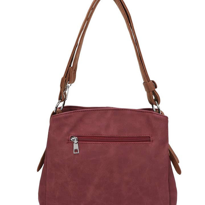 Ellas Trading – wholesale Shoulder bag – women's – Multi-Tone Hobo Shoulder Handbag Side Zipper Pocket9