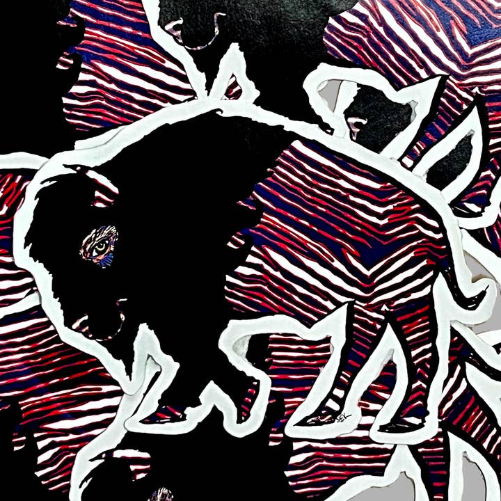 Football Inspired Buffalo Die Cut Waterproof Vinyl Sticker for wholesale by Alison E. Kurek