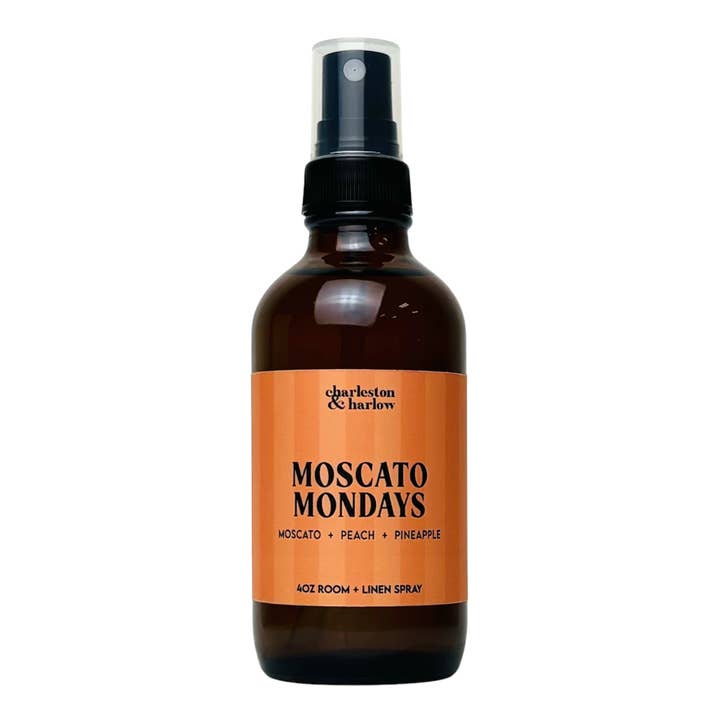 Moscato Mondays 4oz Room + Linen Spray for wholesale by Charleston & Harlow Candle Co.