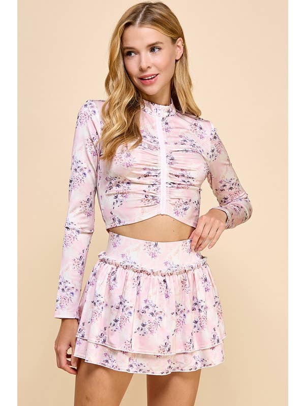 TCEC - Wholesale Jacket - Women's - CJ6601-Floral Printed Ruched Center Jacket5