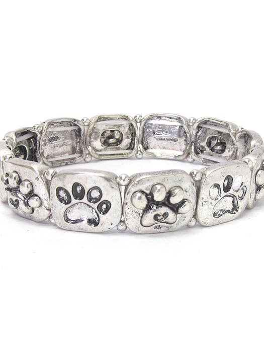 ( A570 ) PAW PRINT STRETCH BRACELET for wholesale by Jewelry Max