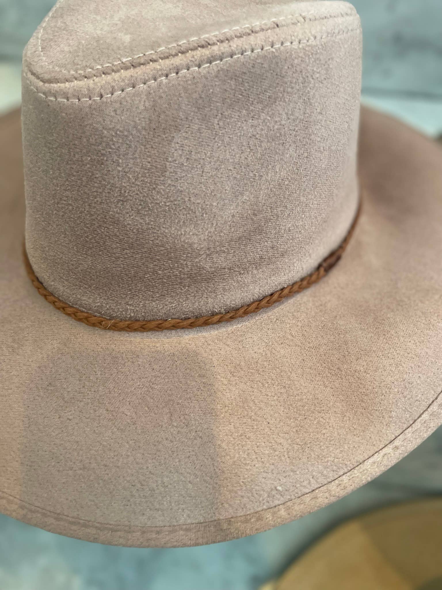 Love and Thyme - Wholesale Fedora - Women's - Best Seller! Vegan Suded Panama Hat with Faux Suede Braid Ba4