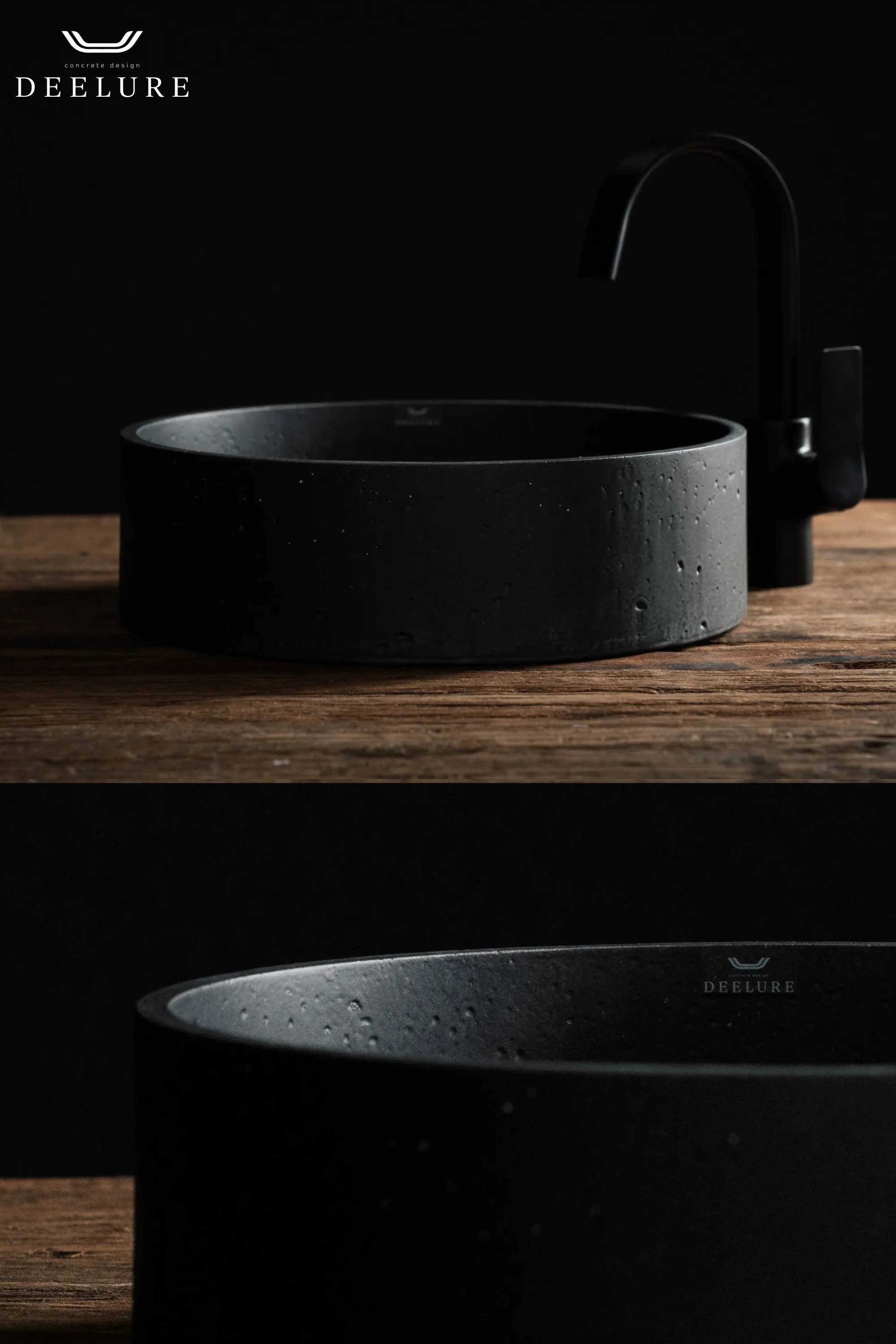 deelure - Wholesale Bathroom Accessory Set - DEELURE - “Round” concrete washbasin in many colors5