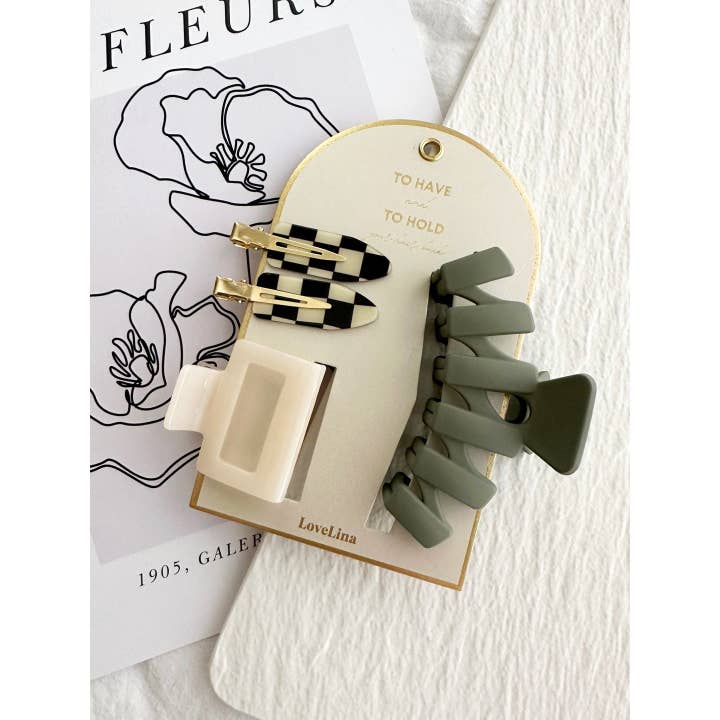 LoveLina - Wholesale Hair Accessories Set - Women's - 3-Pack Hair Clip Set - SUVO