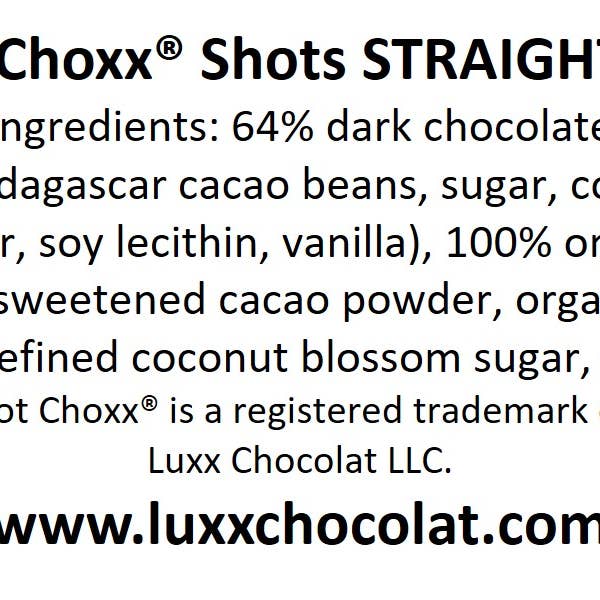Luxx Chocolat – wholesale Hot cocoa mix/kit – HOT CHOXX SHOTS - STRAIGHT UP ARTISAN HOT CHOCOLATE2