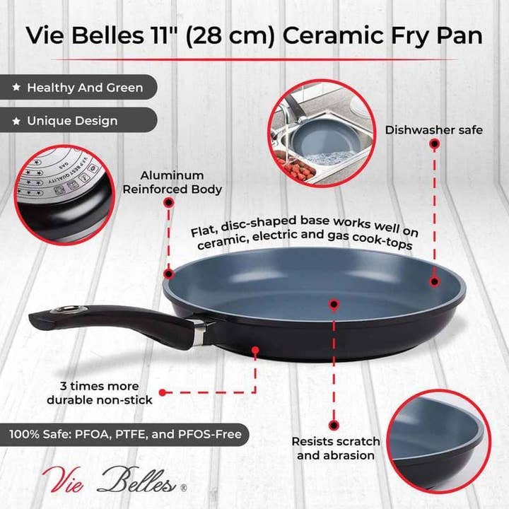 Vie Belles - Wholesale Pan - Ceramic Fry Pan. 11-inch (28 cm)4