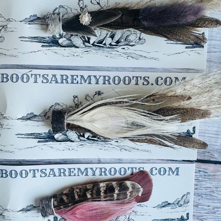 Boots Are My Roots - Wholesale Hat Accessory - Women's - Mixed Feather Hat Pins #151