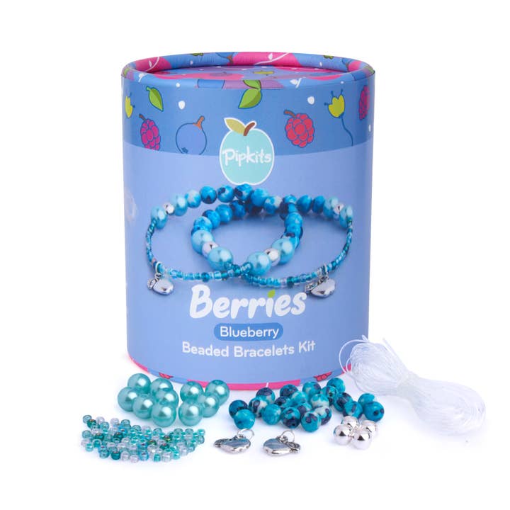 Pipkit Berries Armband Set mit Perlen in Blaubeerfarben (für 2 Kinderarmbänder) für den Großhandel von Pipkits