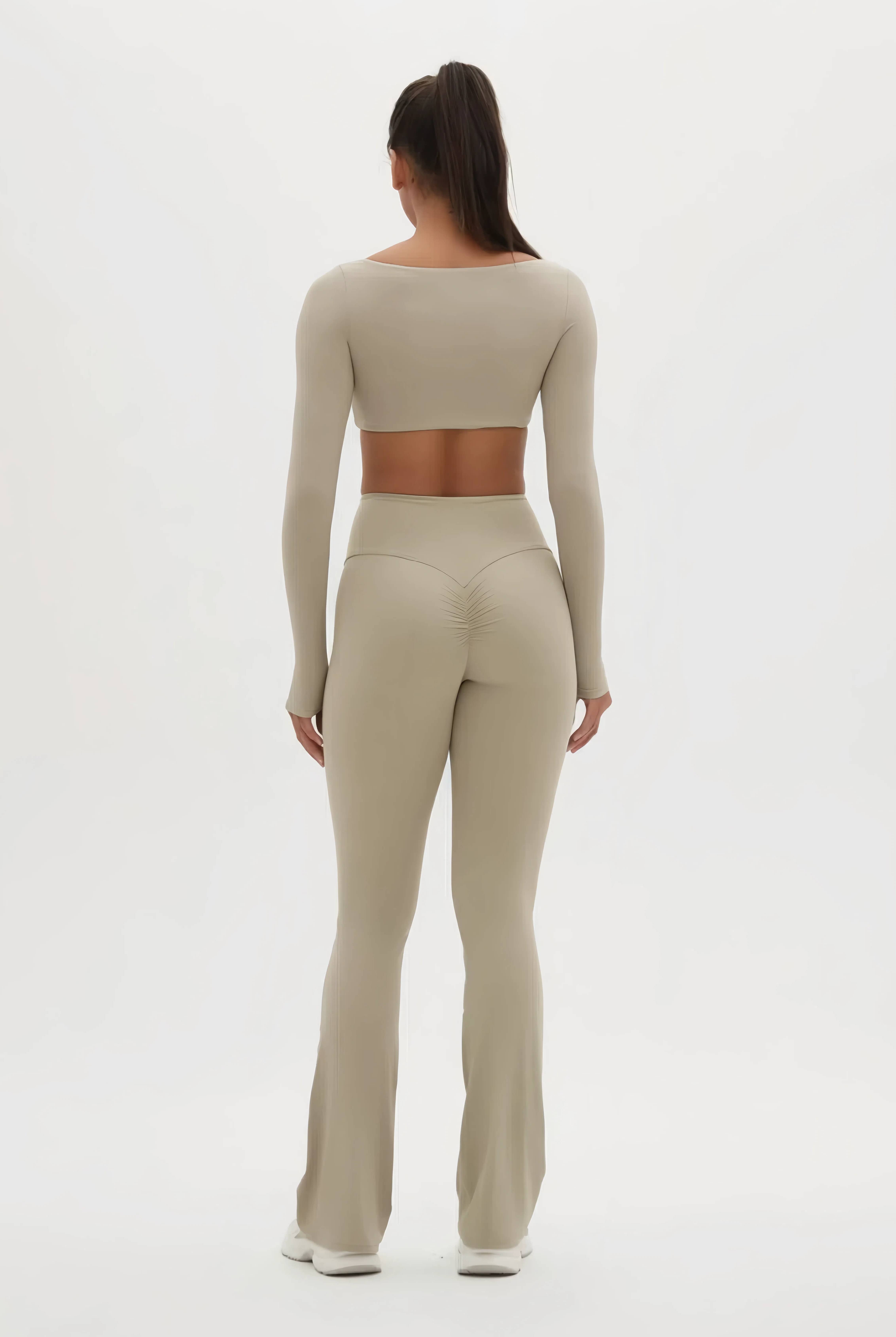 Mantra Active - Wholesale Activewear Set - Women's - Zoey Super Crop Top and Flare Yoga Pant Activewear Set 3