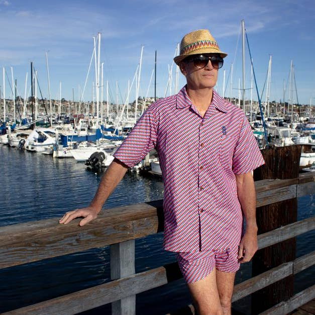 Volcano Designs - Wholesale Lounge Set - Men's - Cabana Set - Tropical Argyle