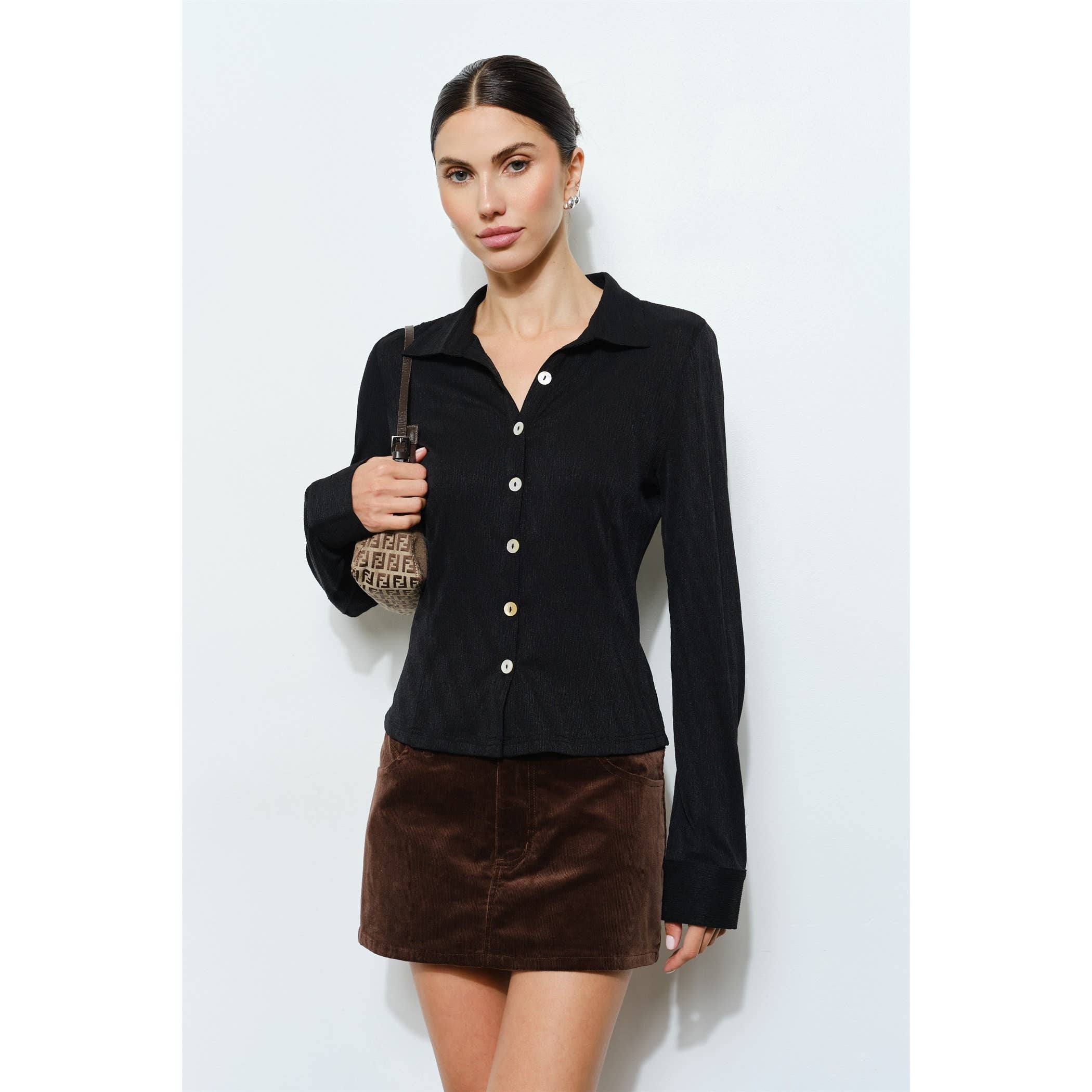 Loucia - Vente Chemise – femme - Haut à manches longues boutonné Carina0