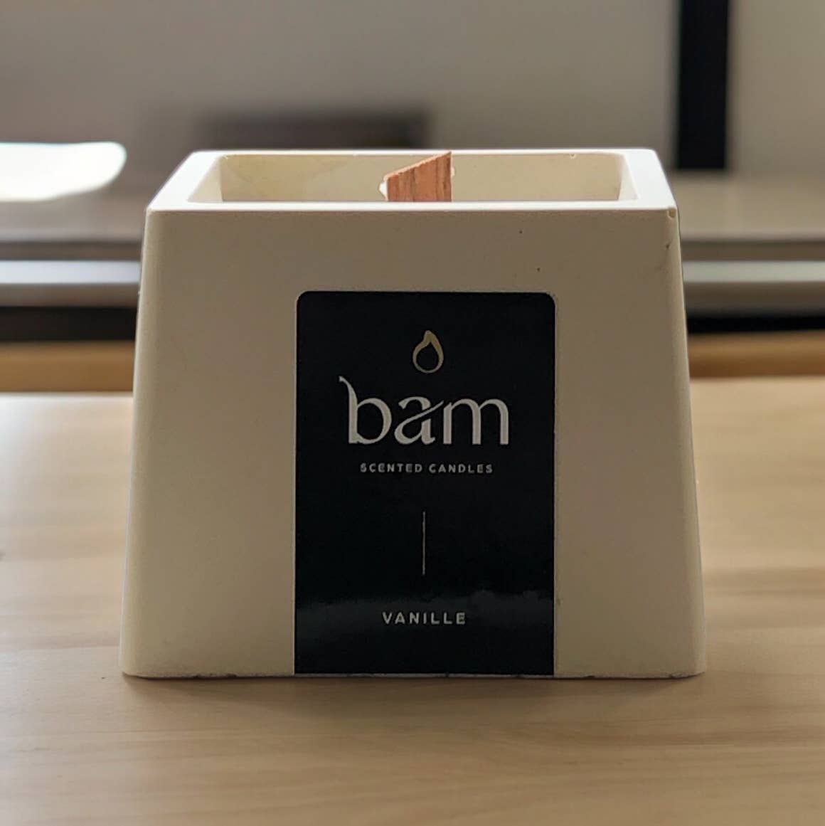 BAM - Wholesale Jar/Filled Candle - BAM - VANILLA scented candle - SQUARE Collection1