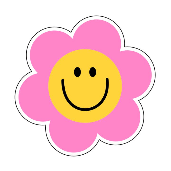 Smiley Daisy Sticker for wholesale by Girl Haus