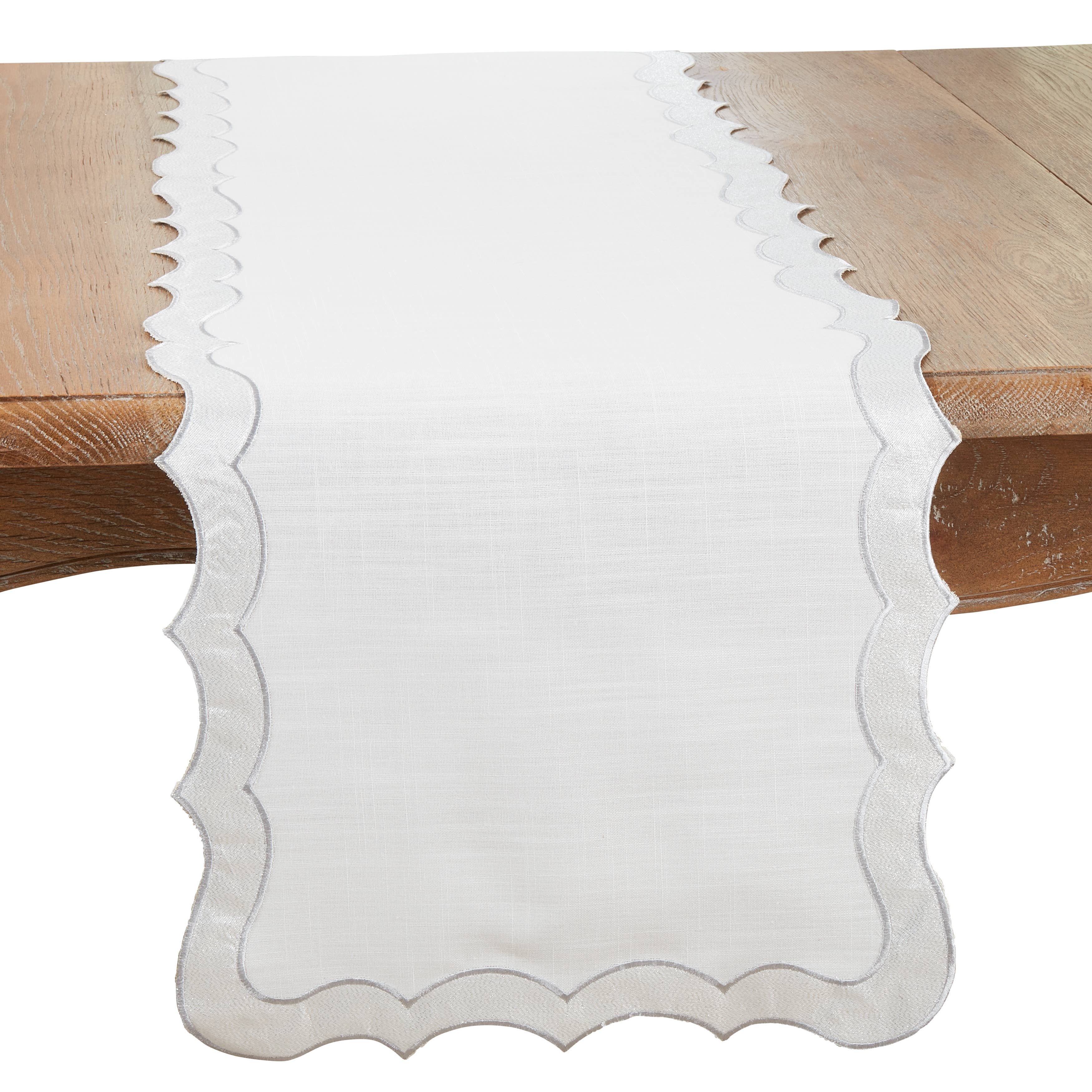 Saro Lifestyle - Wholesale Table Runner - Scallop Border Runner3
