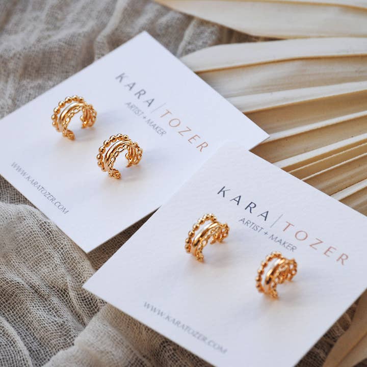 KARA | TOZER - Wholesale Hoop Earrings - Triple Huggie Hoops2