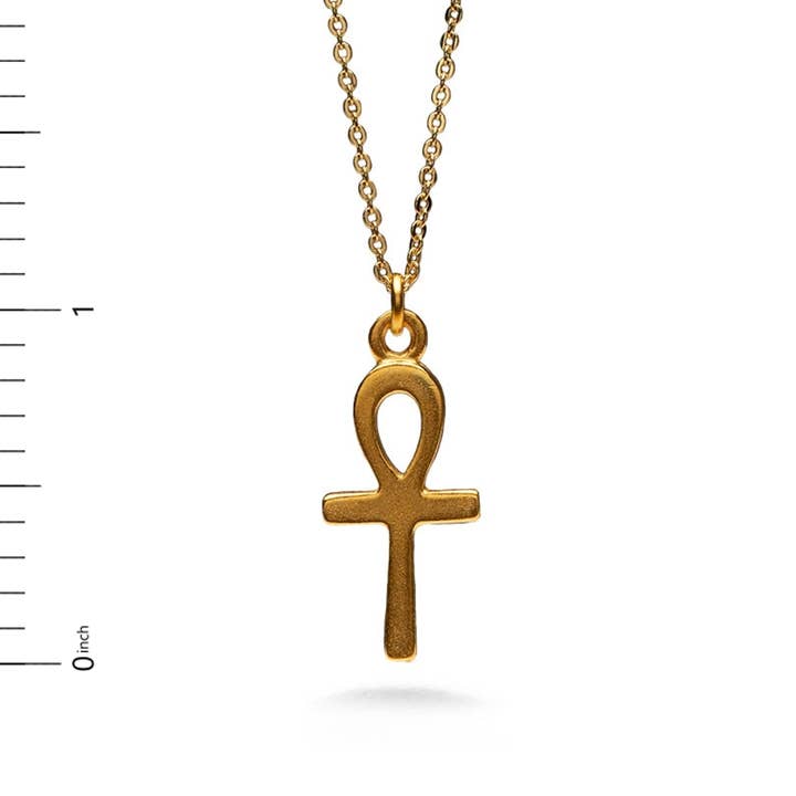 Discoveries, Inc. - Vendita all'ingrosso Collana con ciondolo/pendaglio - Ciondolo Ankh Egiziano, 18" - Finitura Oro