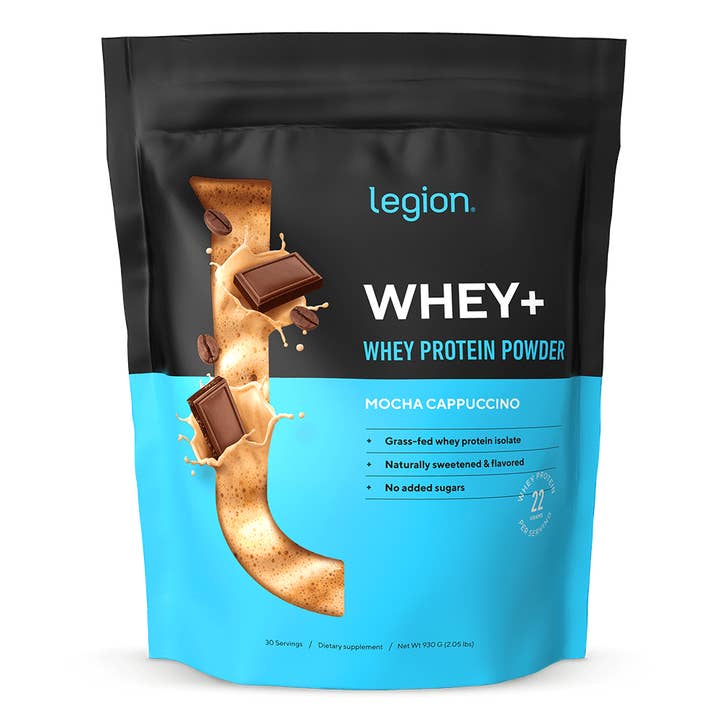 Legion Athletics, Inc. - Wholesale Protein/Superfood Powder - Legion Whey+ Whey Isolate Protein Powder from Grass Fed Cows - Low Carb, Low Calorie, Non-GMO, Lactose Free, Gluten Free, Sugar Free, All Natural Whey Protein Isolate 30 Serving (Mocha Cappuccino)
