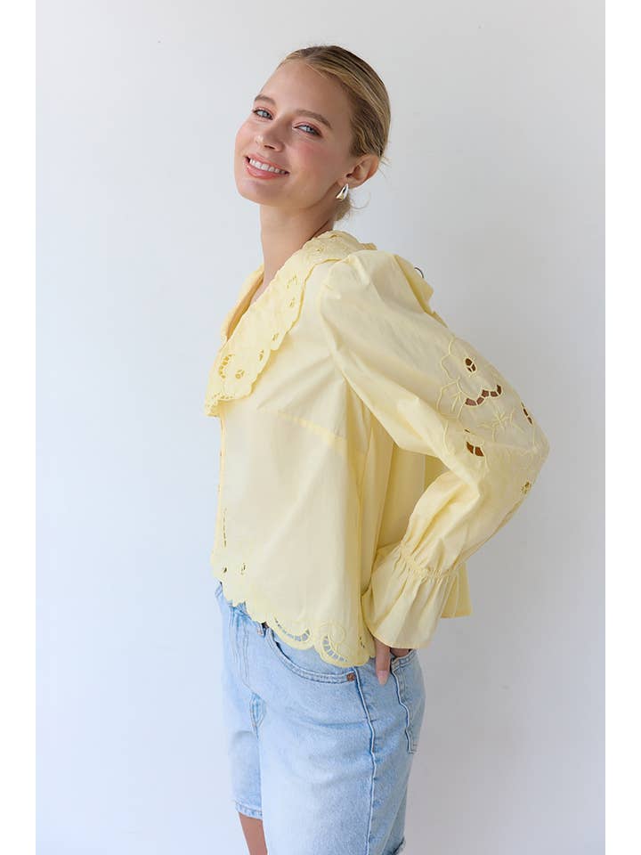 RAISONNEL - Vente Chemisier – femme - Blouse à volants brodée - RT10394