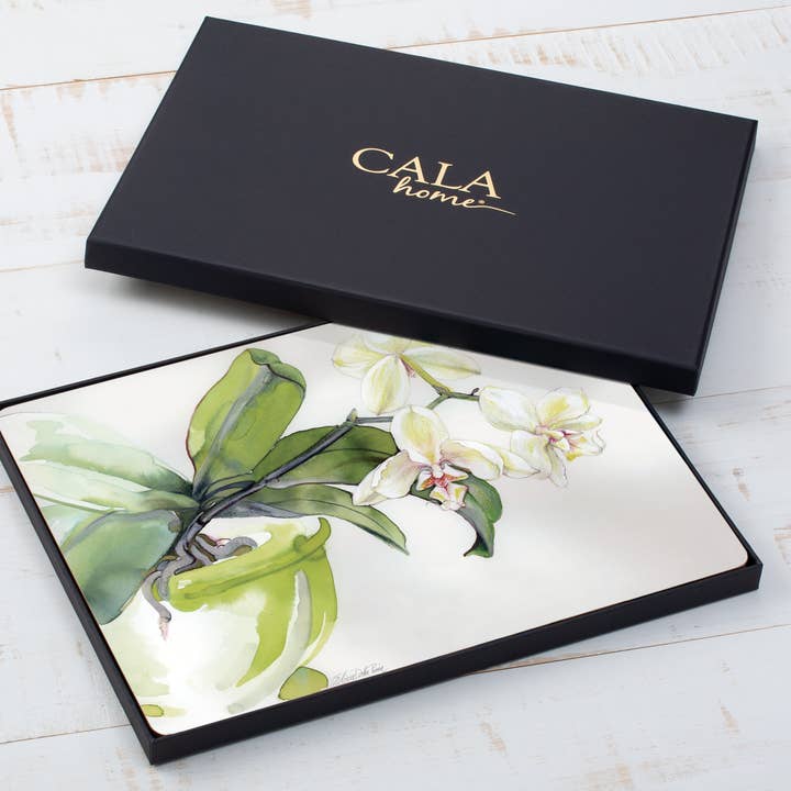 CounterArt/Highland Home/Thirstystone - Wholesale Placemat - Cala Home White Orchid Decorative Hardboard Placemat2