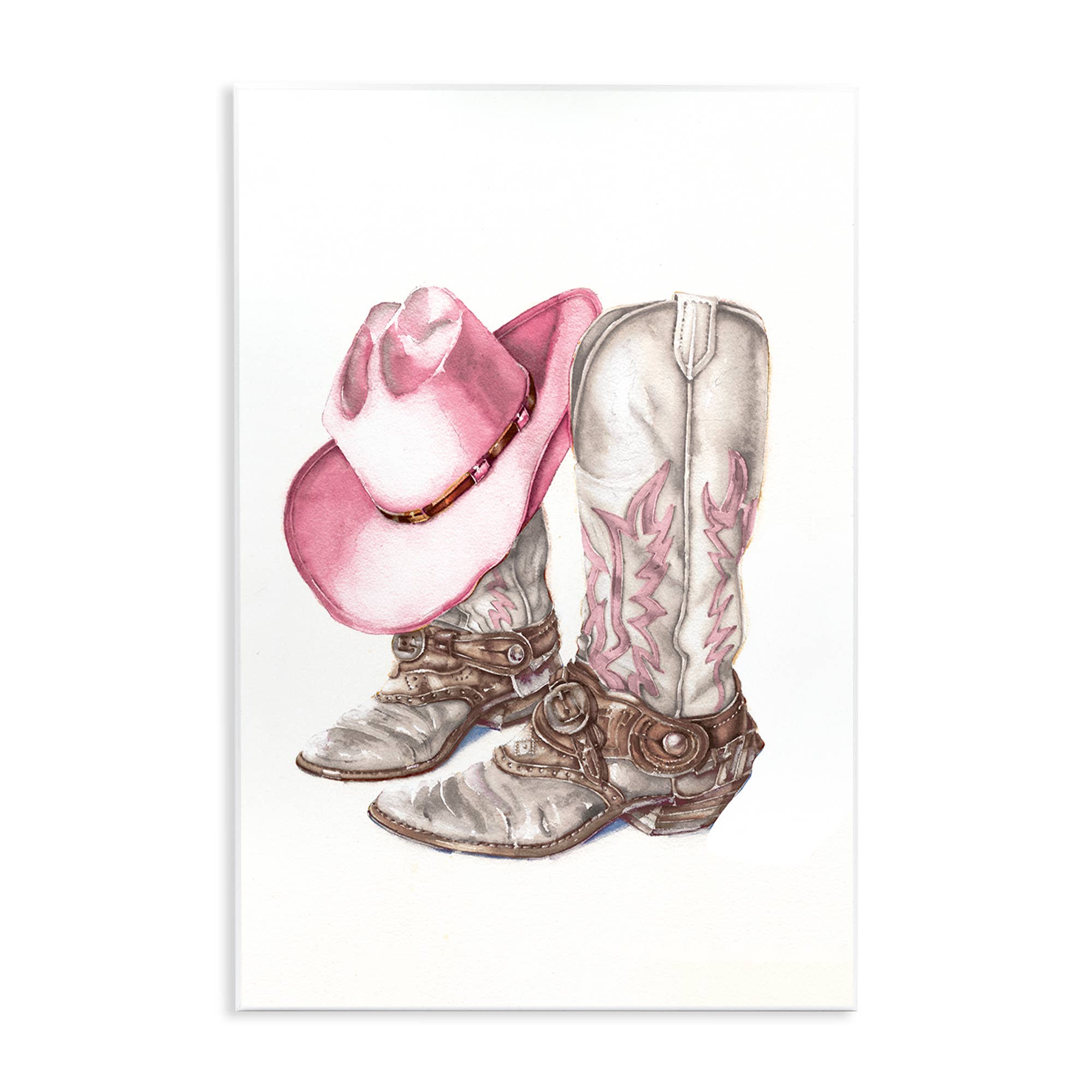 Stupell Industries - Wholesale Wall Sign - Pink Glam Cowgirl Boots - Unframed Wall Art