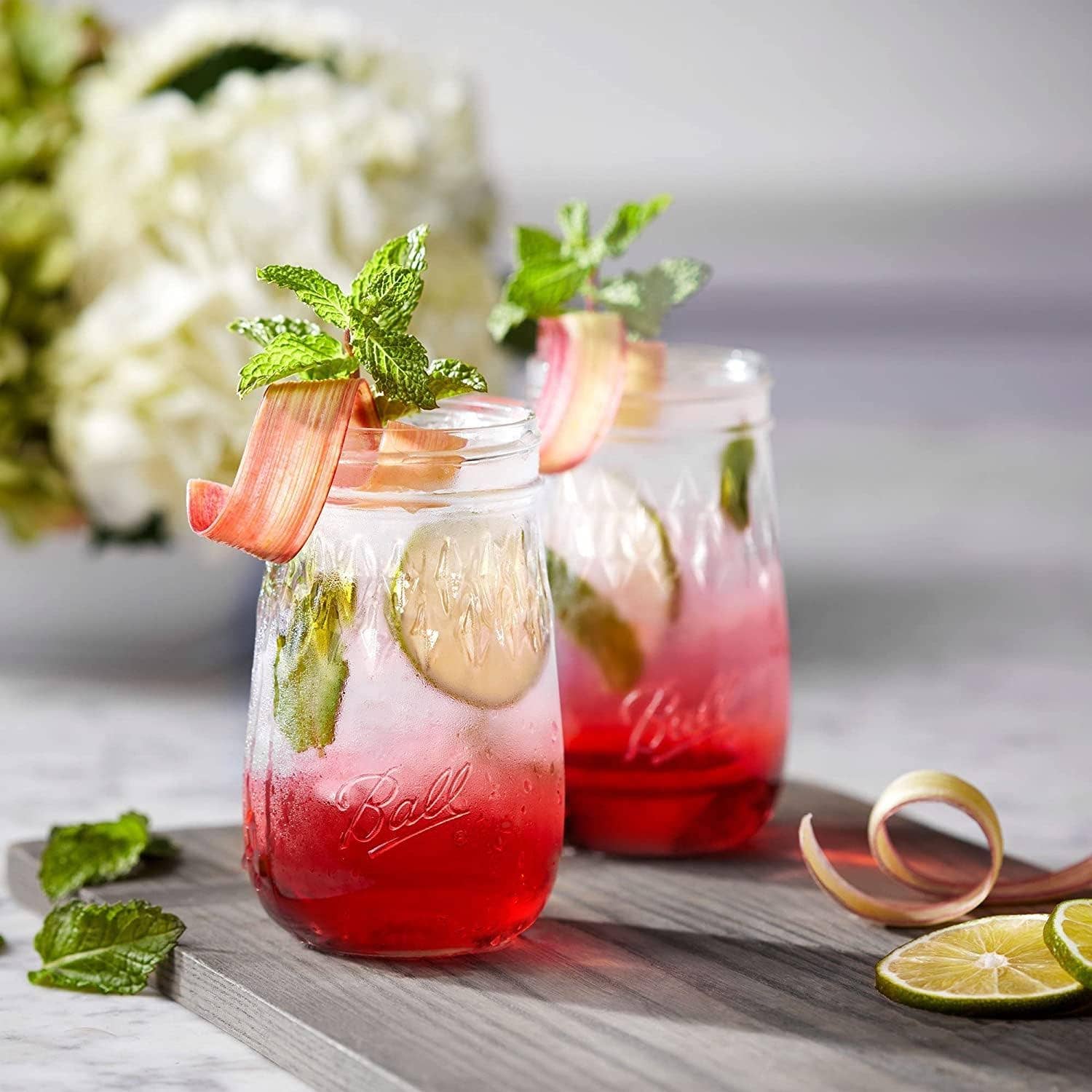 Innovarix - Vente Pots - Bocaux Mason en forme de flûte de 16 oz avec couvercles hermétiques et bandes2