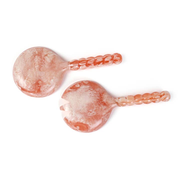 Casa Amarosa - Wholesale Serving Utensil - Resin Salad Server-Pink (Set of 2), 4.10 x 8.75 inches4