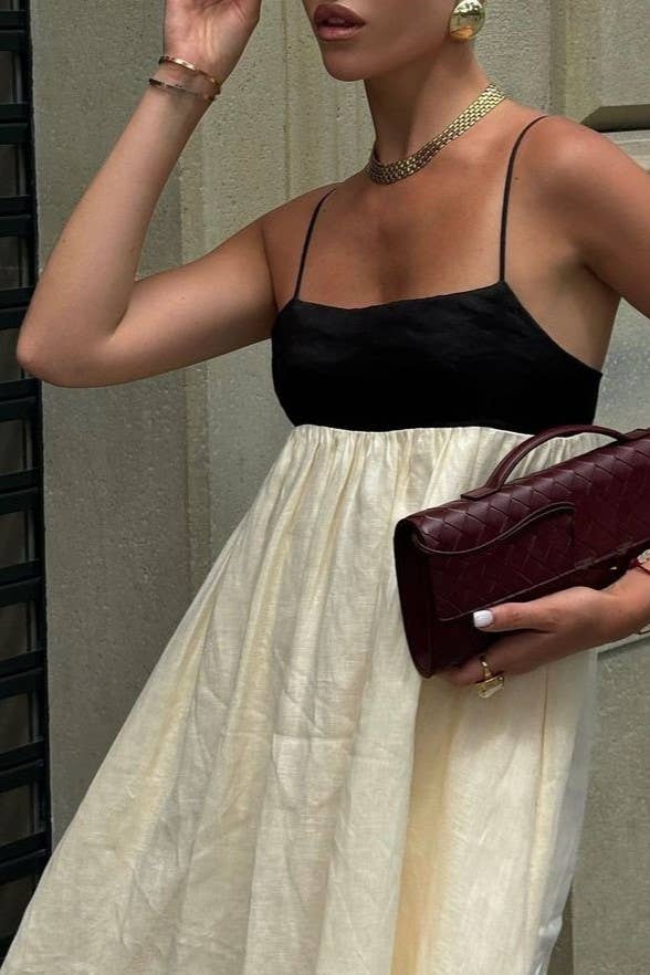 Beige Cotton Minimalism Spaghetti straps maxi dress for wholesale on Faire11