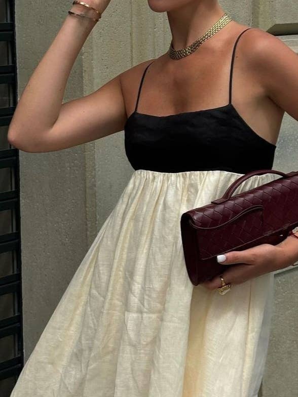 Beige Cotton Minimalism Spaghetti straps maxi dress for wholesale on Faire11