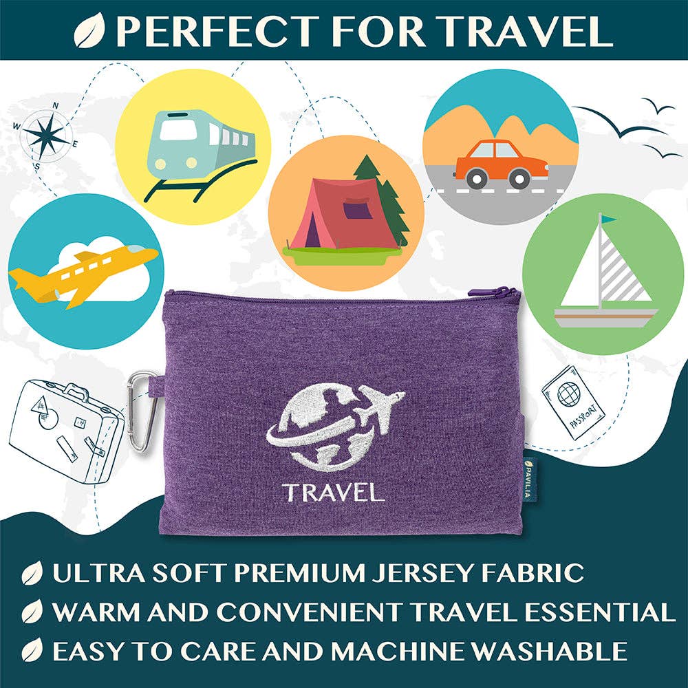 Pavilia - Wholesale Travel Blanket - Compact Fleece Travel Blanket Pillow20