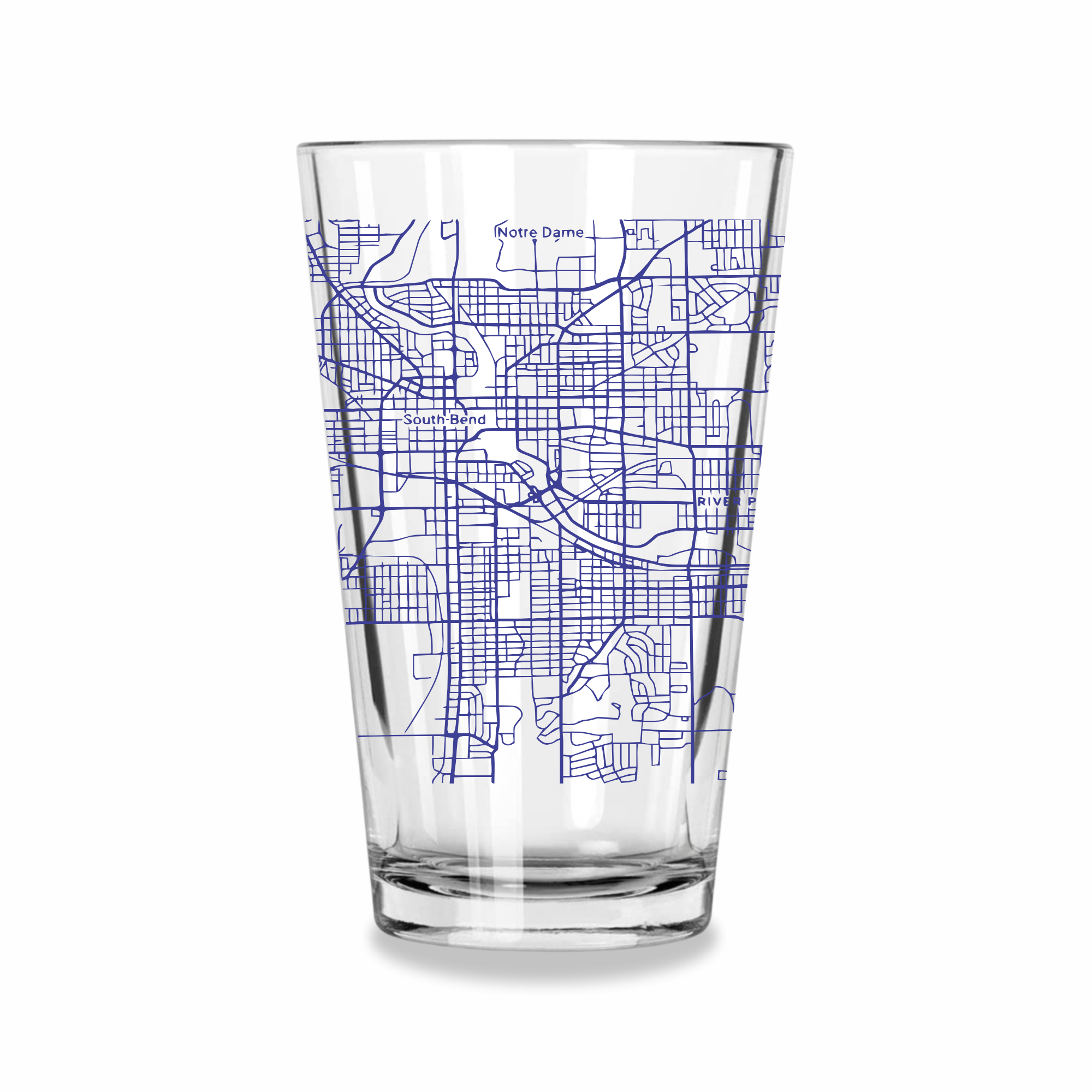 Blue Ridge Mountain Gifts - Wholesale Beer Glass/Mug - South Bend IN  Map Glass - Select from over 40 Colors 5