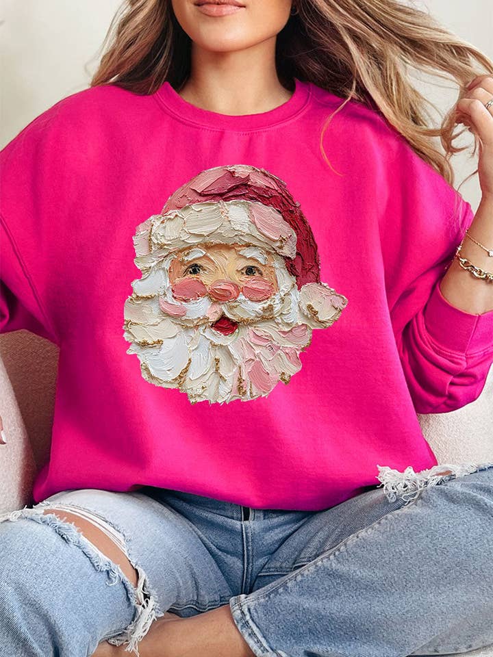 Wholesale Accessory Market - Wholesale Graphic Sweatshirt - Women's - The Painted Santa Heavy Blend Crew Sweatshirt1
