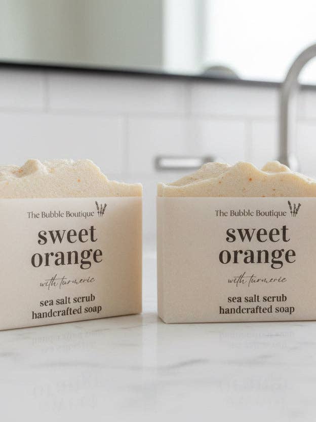 Sweet Orange | Sea Salt Scrub Bar Soap for wholesale by The Bubble Boutique